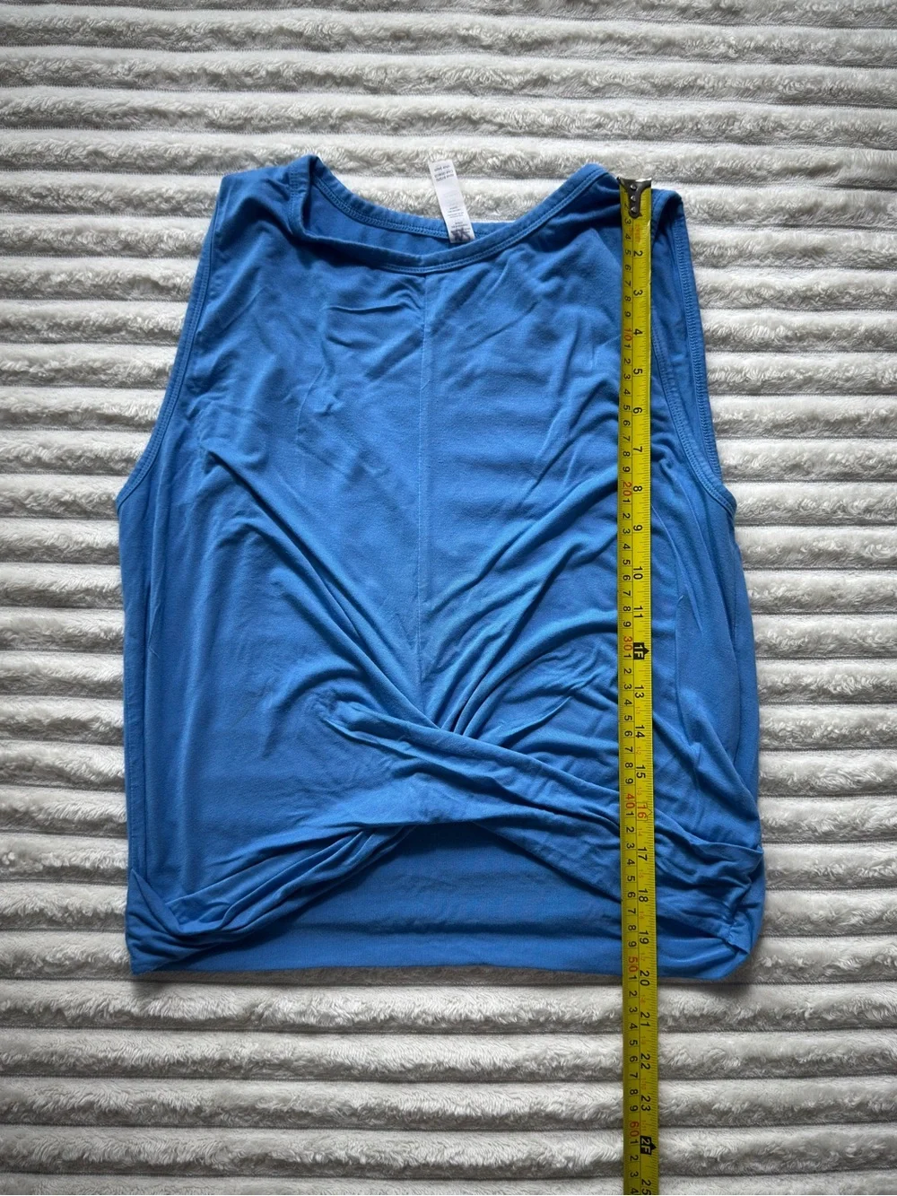 Alo Yoga Women's Blue Knit Twist Front Scoop Neck Sleeveless Tank Top XXS